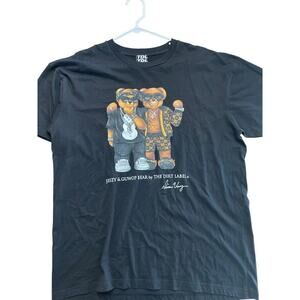 TDL Men's Black Jeezy & Guwop Bear By The Dirt Label Crew Neck T-Shirt Size XL